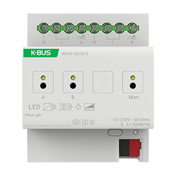 KNX Universal Dimming Actuator 2-Fold, 4SU MDRC - KNX Secure