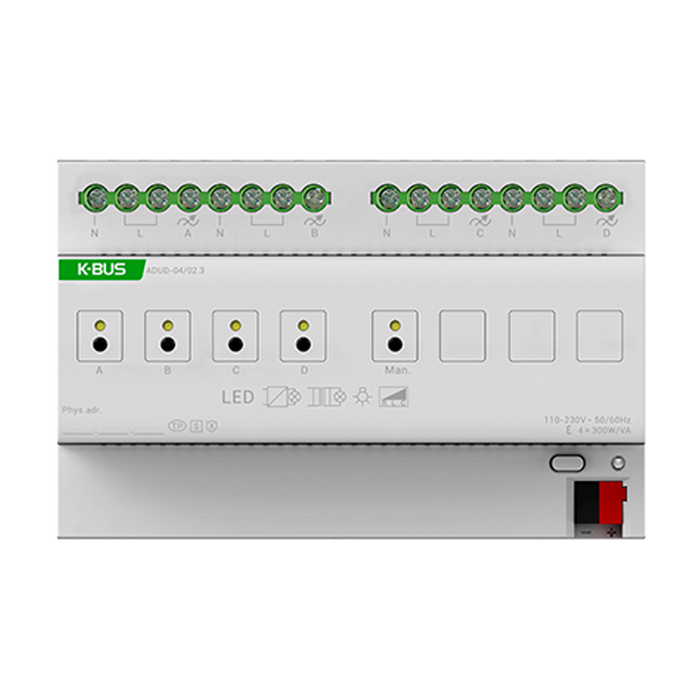 KNX Universal Dimming Actuator 4-Fold, 8SU MDRC - KNX Secure