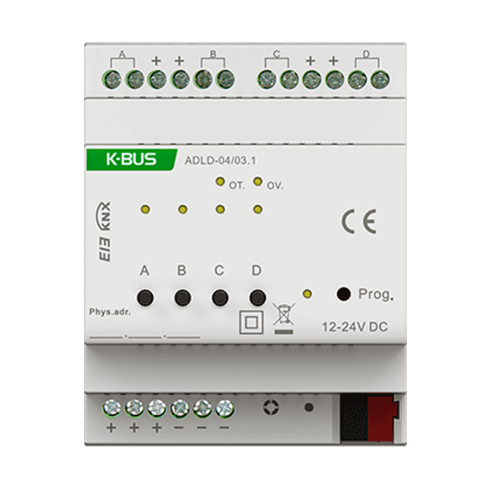 KNX LED Dimming Actuator 4-Fold, 4SU MDRC, 4A