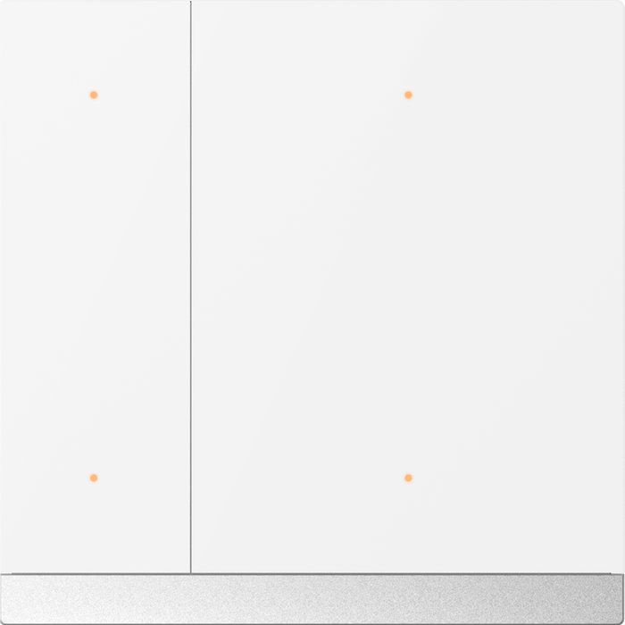 KNX Waltz Push Button, 2-Gang - baking finish white metal button